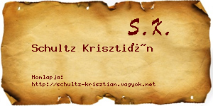 Schultz Krisztián névjegykártya